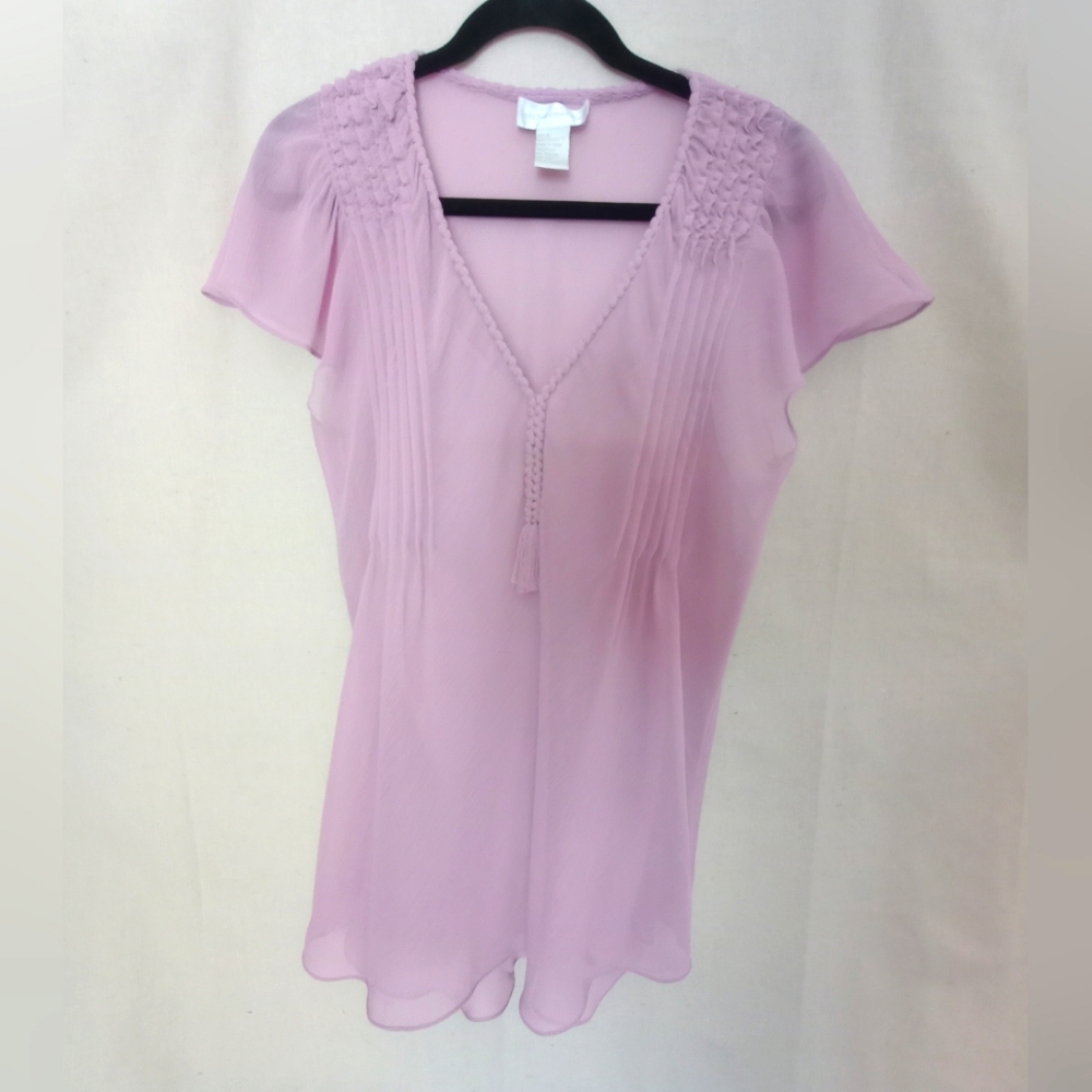 Soft Surroundings Pink Lavender Blouse Size L